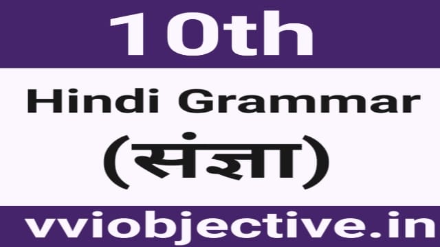 10th Hindi Grammar Objective Question (हिन्दी व्याकरण -संज्ञा) (vvi Objective)